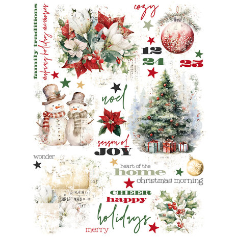 Simple Stories Simple Vintage Old-Fashioned Christmas Rub Ons (27629)