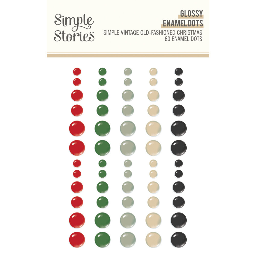 Simple Stories Simple Vintage Old-Fashioned Christmas Glossy Enamel Dots (27632)