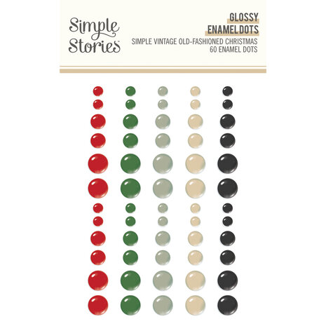 Simple Stories Simple Vintage Old-Fashioned Christmas Glossy Enamel Dots (27632)