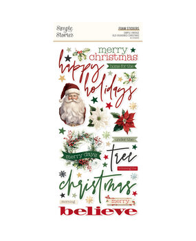 Simple Stories Simple Vintage Old-Fashioned Christmas Foam Stickers (27630)