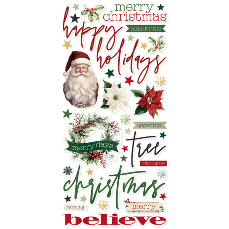 Simple Stories Simple Vintage Old-Fashioned Christmas Foam Stickers (27630)