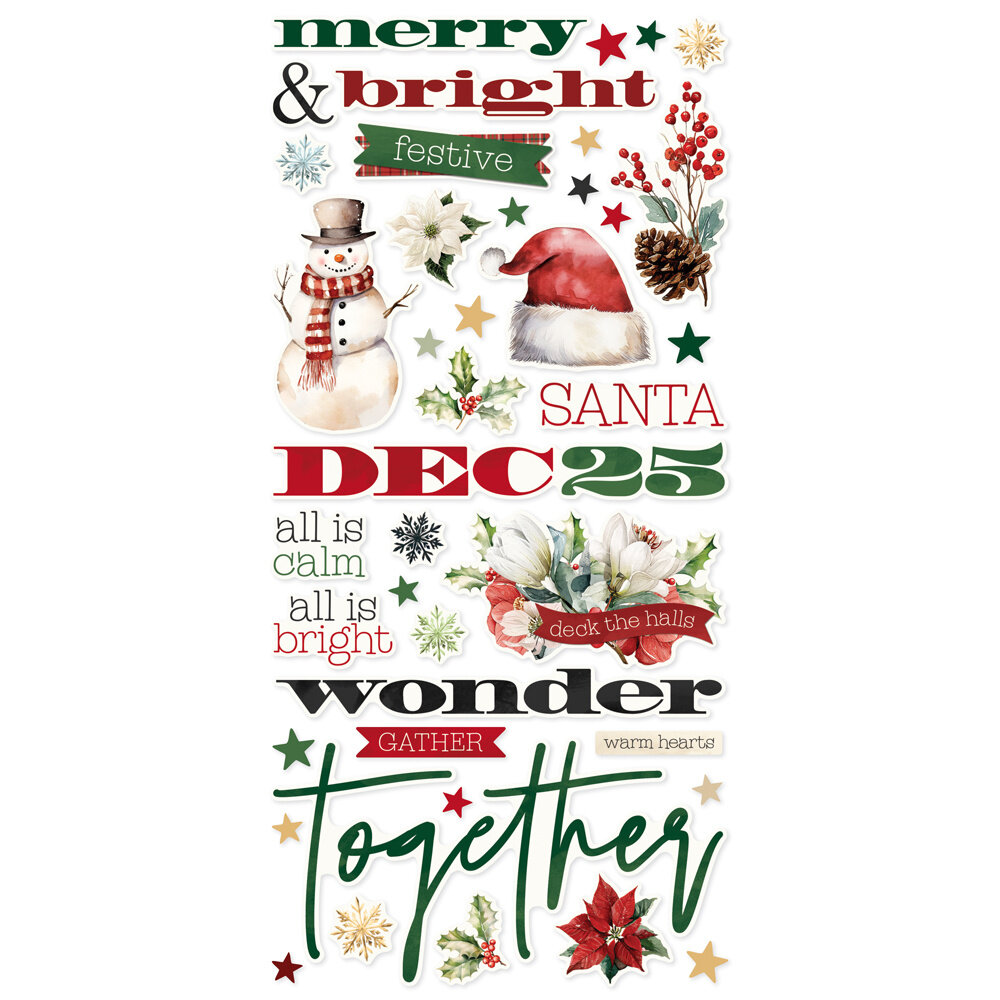 Simple Stories Simple Vintage Old-Fashioned Christmas Foam Stickers (27630)