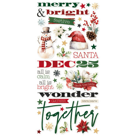 Simple Stories Simple Vintage Old-Fashioned Christmas Foam Stickers (27630)