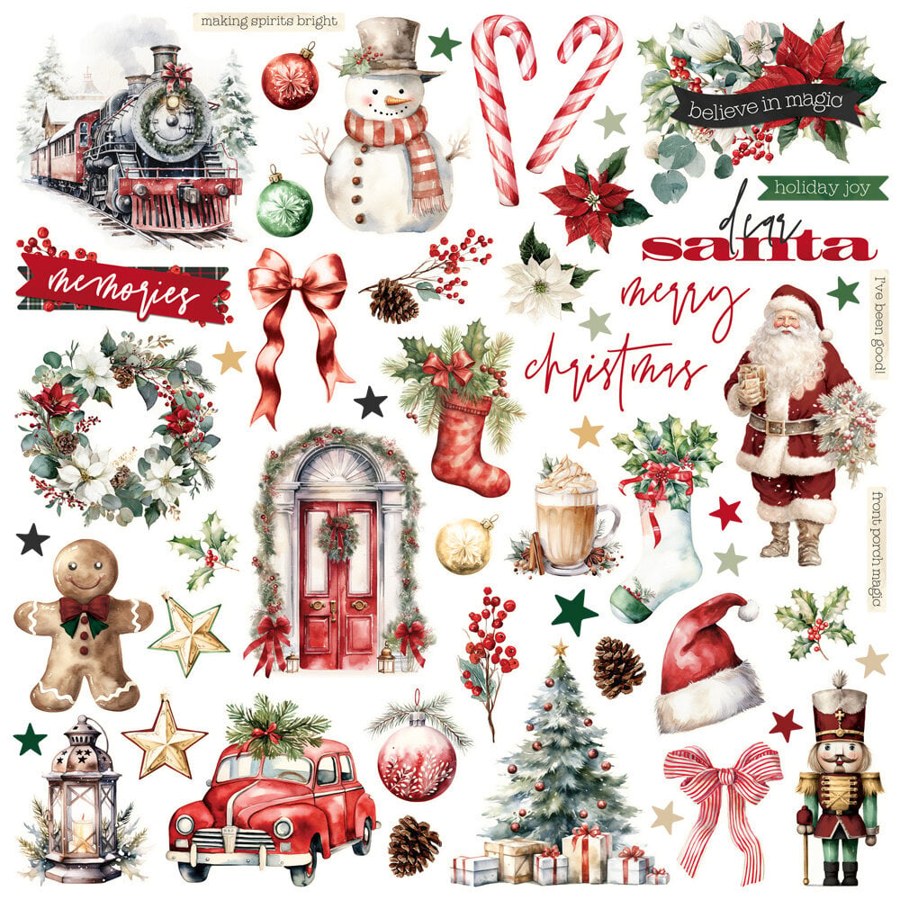 Simple Stories Simple Vintage Old-Fashioned Christmas Chipboard Pieces (27625)
