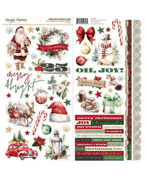 Simple Stories Simple Vintage Old-Fashioned Christmas Cardstock Stickers Icons (27602)