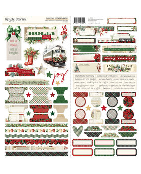 Simple Stories Simple Vintage Old-Fashioned Christmas Cardstock Stickers Basics (27603)