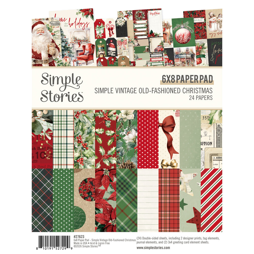 Simple Stories Simple Vintage Old-Fashioned Christmas 6x8 Inch Pad (27623) Simple Stories Simple Vintage Old-Fashioned Christmas 6x8 Inch Pad (27623)
