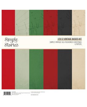 Simple Stories Simple Vintage Old-Fashioned Christmas 12x12 Inch Vintage Basics Kit (27616)