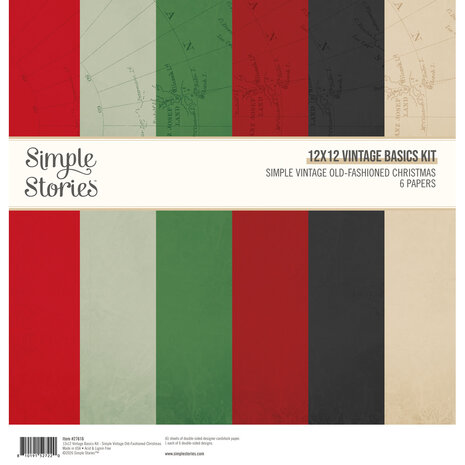Simple Stories Simple Vintage Old-Fashioned Christmas 12x12 Inch Vintage Basics Kit (27616)