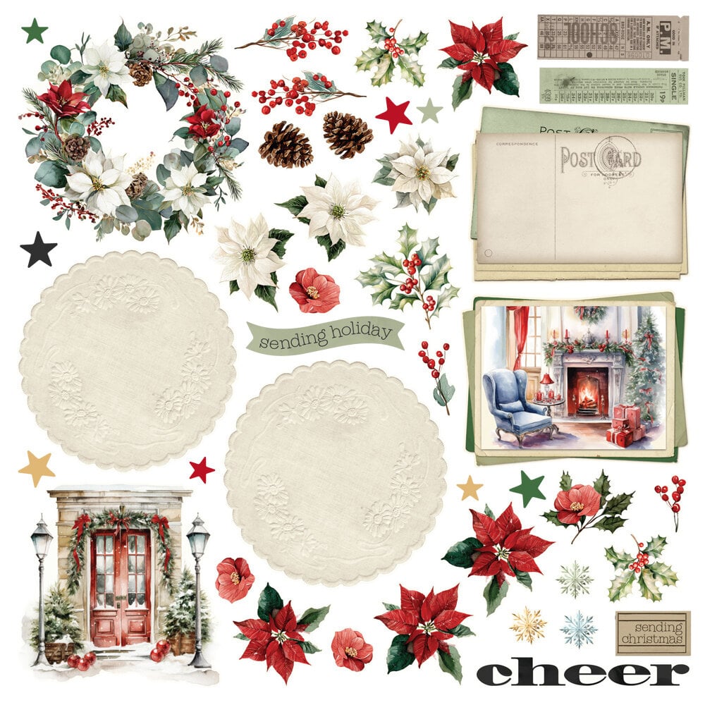 Simple Stories Simple Vintage Old-Fashioned Christmas 12x12 Inch Simple Cards Kit (27635)