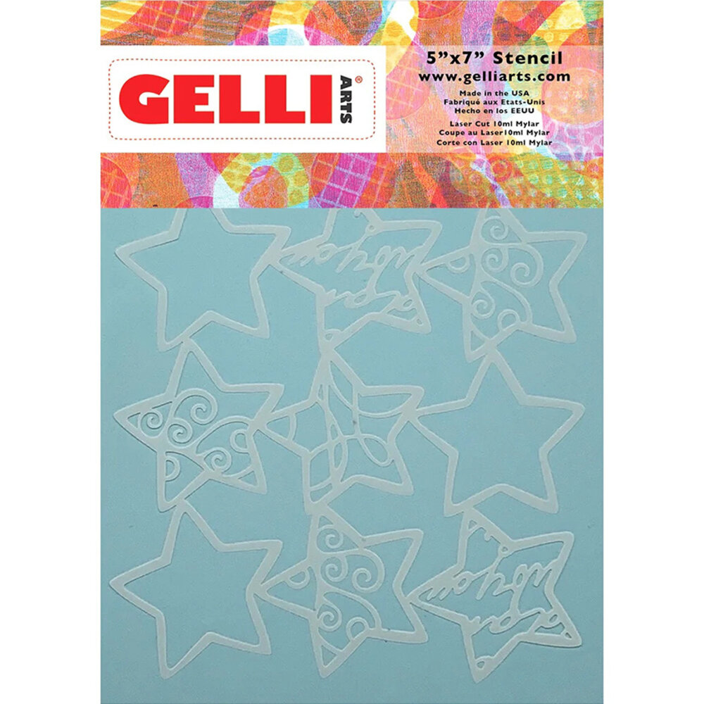 Gelli Arts Holiday Stars 5.25x7.25 Inch Stencil by Giovanna Zara (GELHSS5) Gelli Arts Holiday Stars 5.25x7.25 Inch Stencil by Giovanna Zara (GELHSS5)