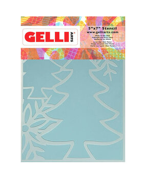 Gelli Arts Holiday Trees 5.25x7.25 Inch Stencil by Giovanna Zara (GELHTS5)