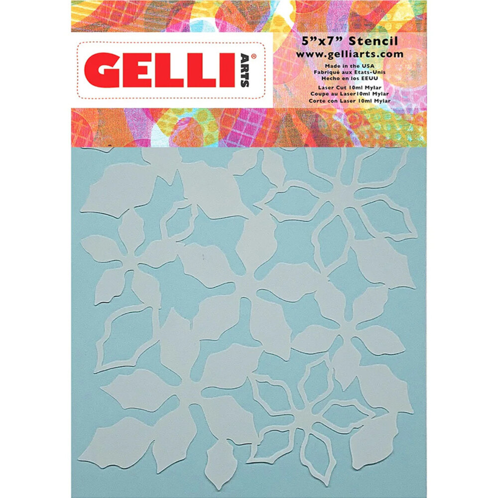 Gelli Arts Poinsettia 5.25x7.25 Inch Stencil by Giovanna Zara (GELPS5) Gelli Arts Poinsettia 5.25x7.25 Inch Stencil by Giovanna Zara (GELPS5)