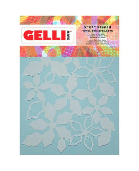 Gelli Arts Poinsettia 5.25x7.25 Inch Stencil by Giovanna Zara (GELPS5)