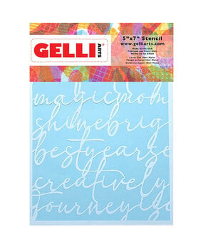 Gelli Arts Script 5.25x7.25 Inch Stencil by Giovanna Zara (GELSS5)