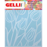 Gelli Arts Tulip 8.25x10.25 Inch Stencil by Giovanna Zara (GELTS8)