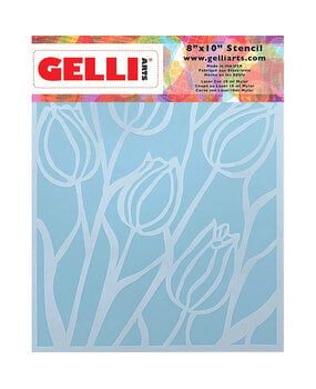 Gelli Arts Tulip 8.25x10.25 Inch Stencil by Giovanna Zara (GELTS8)