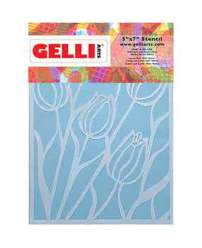 Gelli Arts Tulip Stencil 5.25x7.25 Inch Stencil by Giovanna Zara (GELTS5)