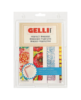 Gelli Arts Perfect Borders Combo 4x6 Inch Plate + Mini Tool for 5x7 Inch Cards (GELPB5)
