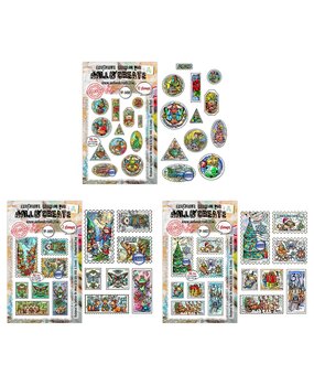 Aall and Create Postcards of Cheer A5 Stamp Sets Merry Wishes by Autour De Mwa & Co (AALL-PCK-ADM002)