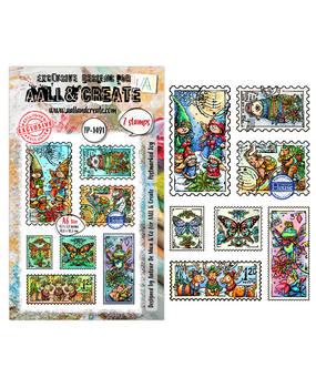 Aall and Create Postcards of Cheer A6 Stamp Sets Postmarked Joy by Autour De Mwa & Co (AALL-TP-1491)
