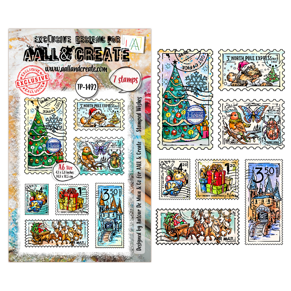 Aall and Create Postcards of Cheer A6 Stamp Sets Stamped Wishes by Autour De Mwa & Co (AALL-TP-1492) Aall and Create Postcards of Cheer A6 Stamp Sets Stamped Wishes by Autour De Mwa & Co (AALL-TP-1492)