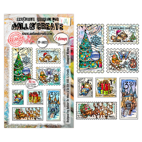 Aall and Create Postcards of Cheer A6 Stamp Sets Stamped Wishes by Autour De Mwa & Co (AALL-TP-1492) Aall and Create Postcards of Cheer A6 Stamp Sets Stamped Wishes by Autour De Mwa & Co (AALL-TP-1492)