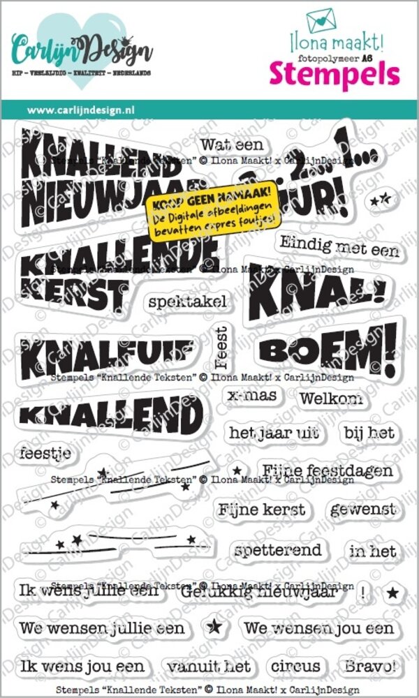 CarlijnDesign Clear Stamps Knallende Teksten by Ilona Maakt (CDST-0186) CarlijnDesign Clear Stamps Knallende Teksten by Ilona Maakt (CDST-0186)