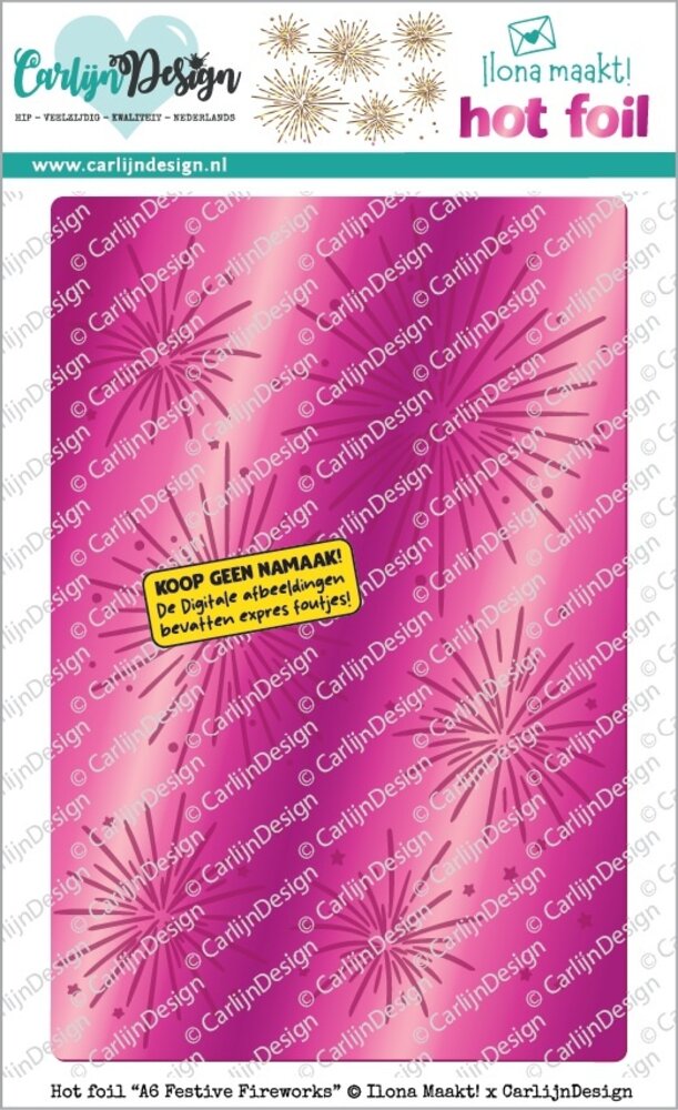 CarlijnDesign Hot Foil A6 Festive Fireworks by Ilona Maakt (CDHF-0095) CarlijnDesign Hot Foil A6 Festive Fireworks by Ilona Maakt (CDHF-0095)