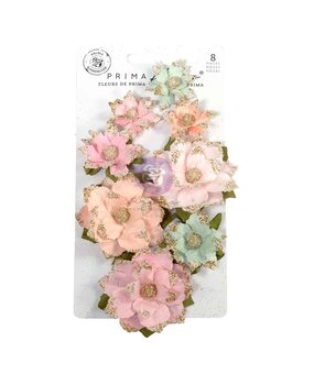 Prima Marketing Christmas Blush Flowers Warm & Cozy (8pcs) by Frank Garcia (686291)