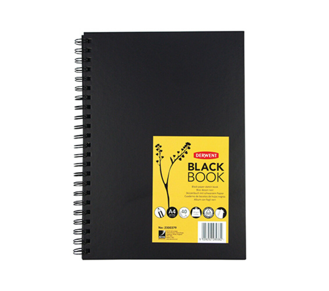 Derwent Black Book A4 Portrait 200 g/m2 (DPA2300379)