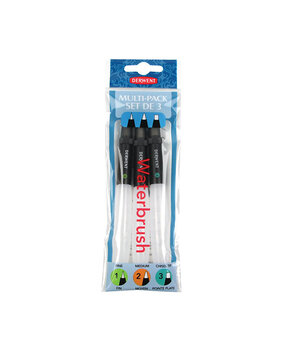 Derwent Waterbrush Set of 3: Fine, Medium and Chisel (DWB2301975)