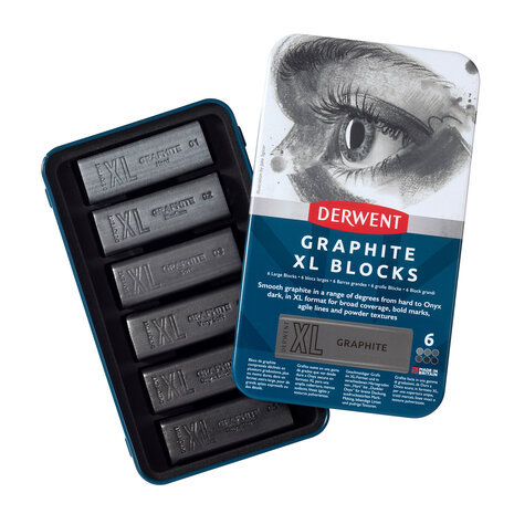 Derwent Graphite XL Block Tin of 6 Blocks (DXG2306195) Derwent Graphite XL Block Tin of 6 Blocks (DXG2306195)