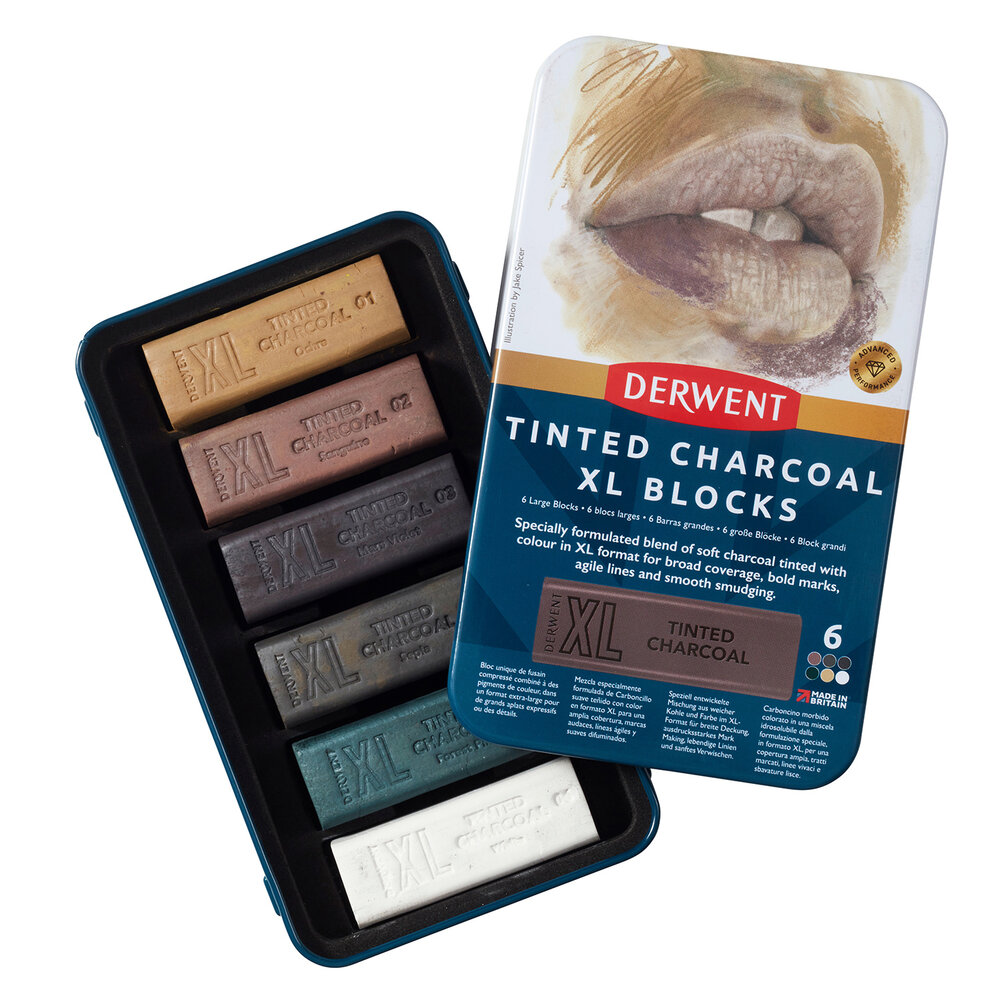 Derwent Tinted Charcoal XL Block Tin of 6 Blocks (DXC2306177) Derwent Tinted Charcoal XL Block Tin of 6 Blocks (DXC2306177)