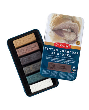 Derwent Tinted Charcoal XL Block Tin of 6 Blocks (DXC2306177)