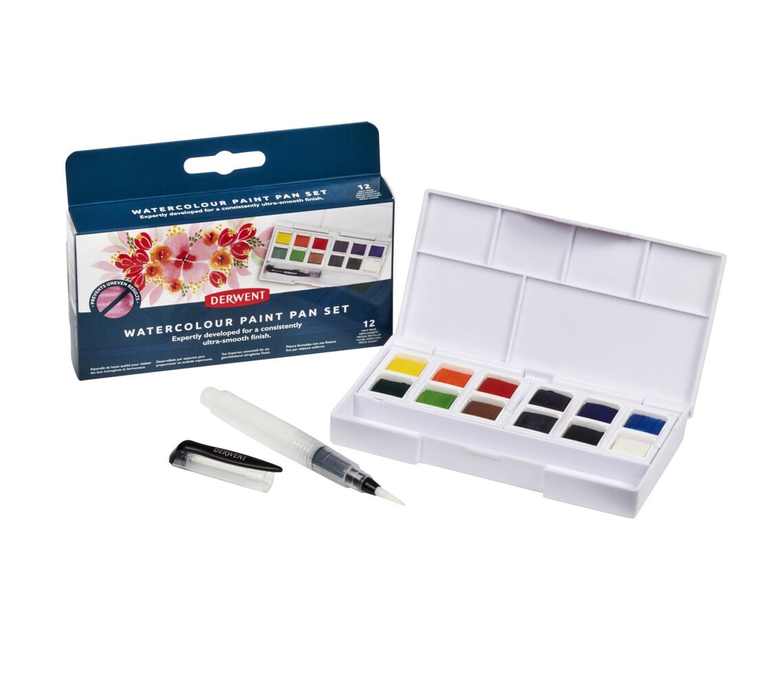 Derwent Watercolour Paint Pan Set with 12 Pans (DWP2306259) Derwent Watercolour Paint Pan Set with 12 Pans (DWP2306259)