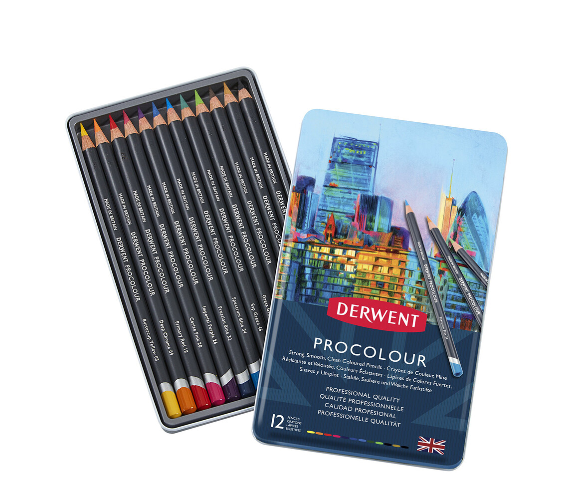 Derwent Procolour Pencil Tin of 12 Pencils (DPR2302505) Derwent Procolour Pencil Tin of 12 Pencils (DPR2302505)