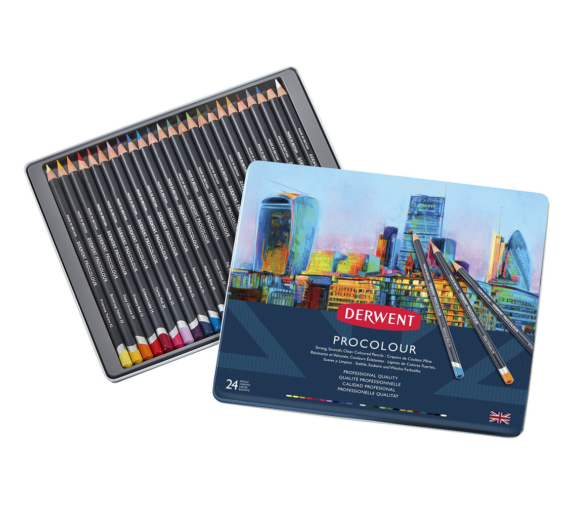 Derwent Procolour Pencil Tin of 24 Pencils (DPR2302506) Derwent Procolour Pencil Tin of 24 Pencils (DPR2302506)
