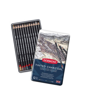 Derwent Tinted Charcoal Pencil Tin of 12 Pencils (DCT2301690)
