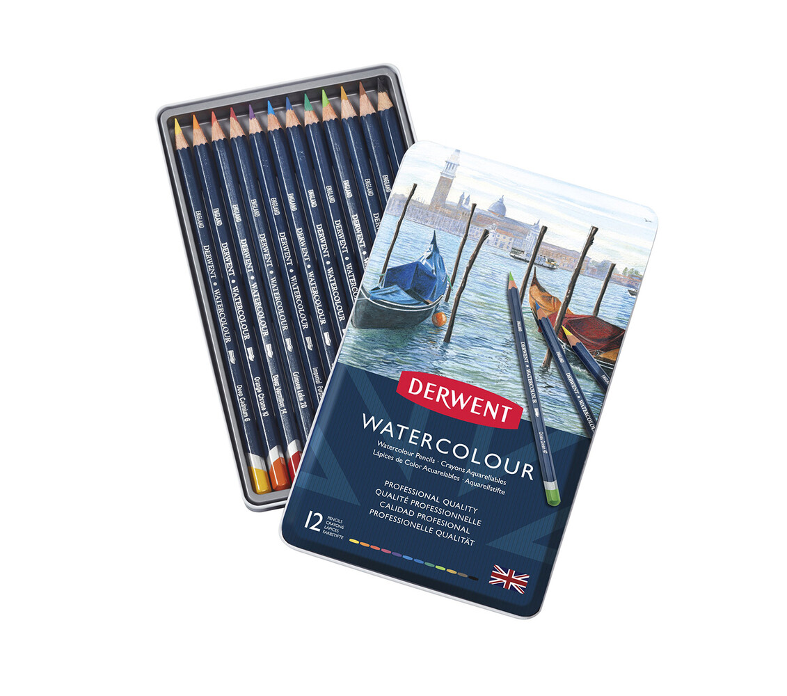 Derwent Watercolour Pencil Tin of 12 Pencils (DWP32881) Derwent Watercolour Pencil Tin of 12 Pencils (DWP32881)