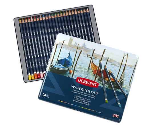 Derwent Watercolour Pencil Tin of 24 Pencils (DWP32883) Derwent Watercolour Pencil Tin of 24 Pencils (DWP32883)