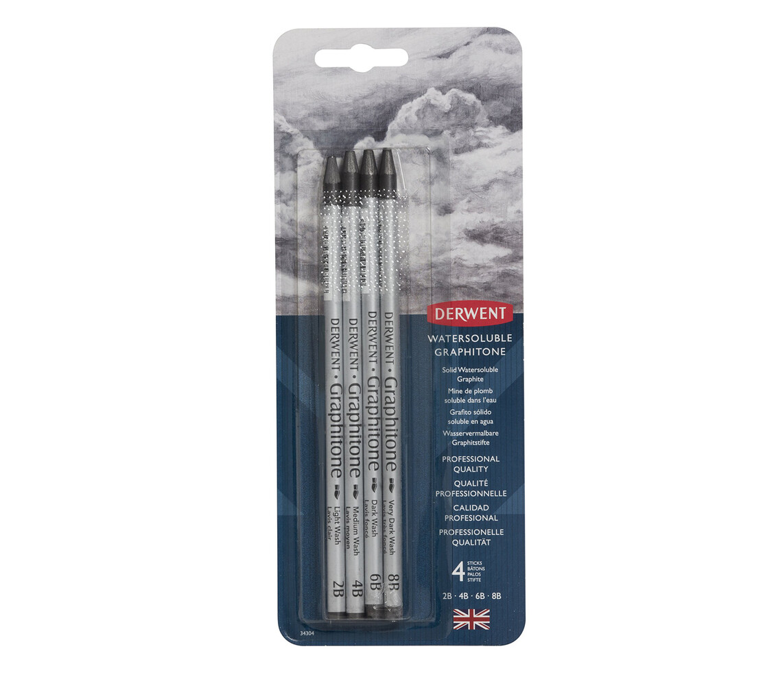 Derwent Graphitone Pencil Water-Soluble Blister with 4 Pencils (DWS34304) Derwent Graphitone Pencil Water-Soluble Blister with 4 Pencils (DWS34304)
