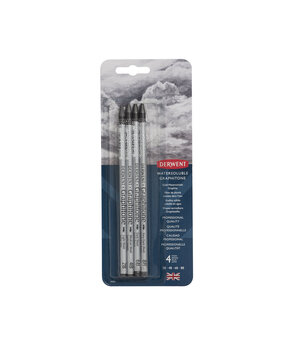 Derwent Graphitone Pencil Water-Soluble Blister with 4 Pencils (DWS34304)