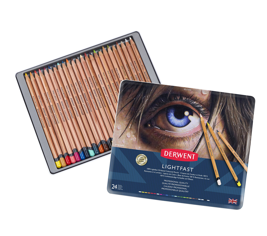Derwent Lightfast Pencil Tin of 24 Pencils (DLI2302720) Derwent Lightfast Pencil Tin of 24 Pencils (DLI2302720)