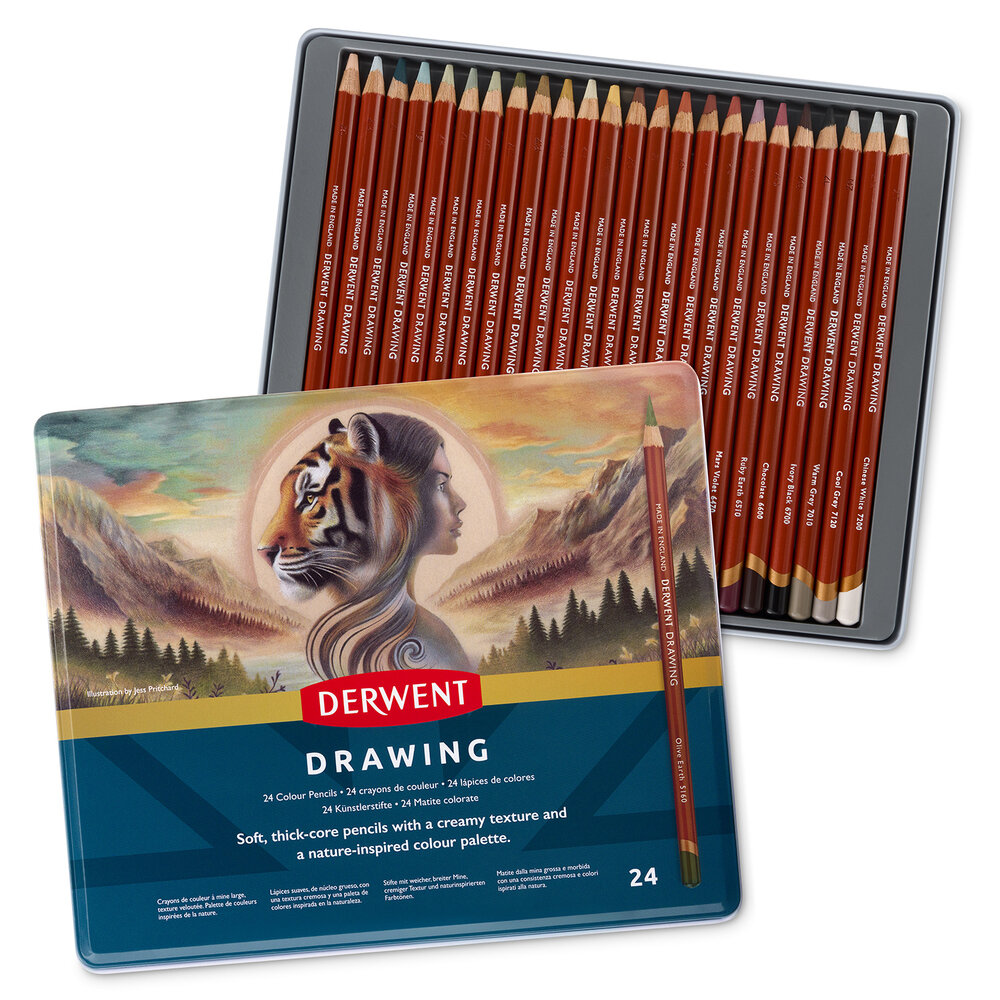 Derwent Drawing Pencil Tin of 24 Pencils (DDP0700672) Derwent Drawing Pencil Tin of 24 Pencils (DDP0700672)