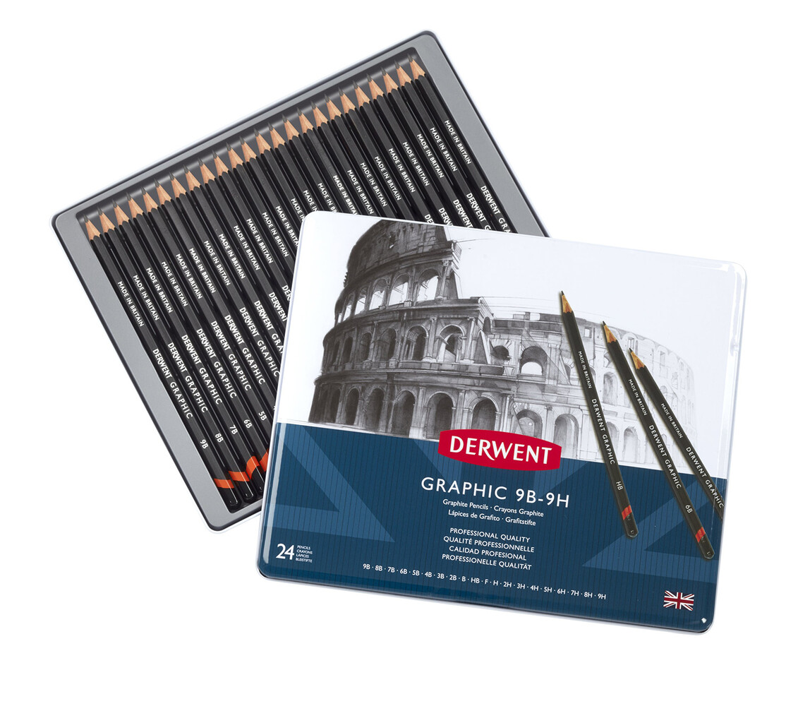 Derwent Graphic Pencil Tin of 24 Pencils (DGP34202) Derwent Graphic Pencil Tin of 24 Pencils (DGP34202)
