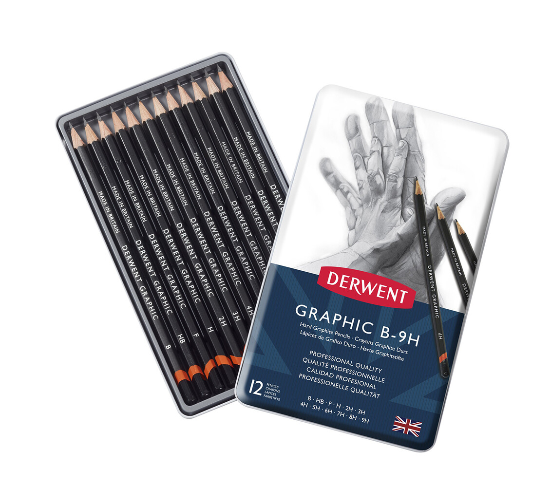 Derwent Graphic Pencil Tin of 12 Hard Pencils (DGP34213) Derwent Graphic Pencil Tin of 12 Hard Pencils (DGP34213)
