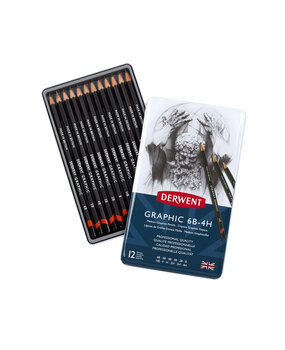 Derwent Graphic Pencil Tin of 12 Medium Pencils (DGP34214)