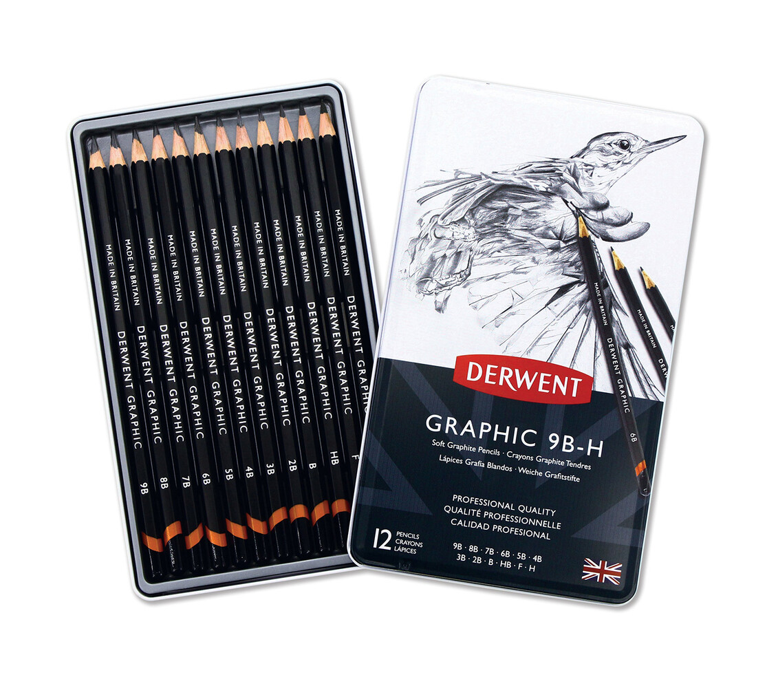 Derwent Graphic Pencil Tin of 12 Soft Pencils (DGP34215) Derwent Graphic Pencil Tin of 12 Soft Pencils (DGP34215)