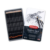 Derwent Graphic Pencil Tin of 12 Soft Pencils (DGP34215)